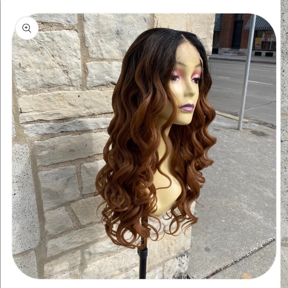 New fall 2025 lace wig long wavy curls Ombre